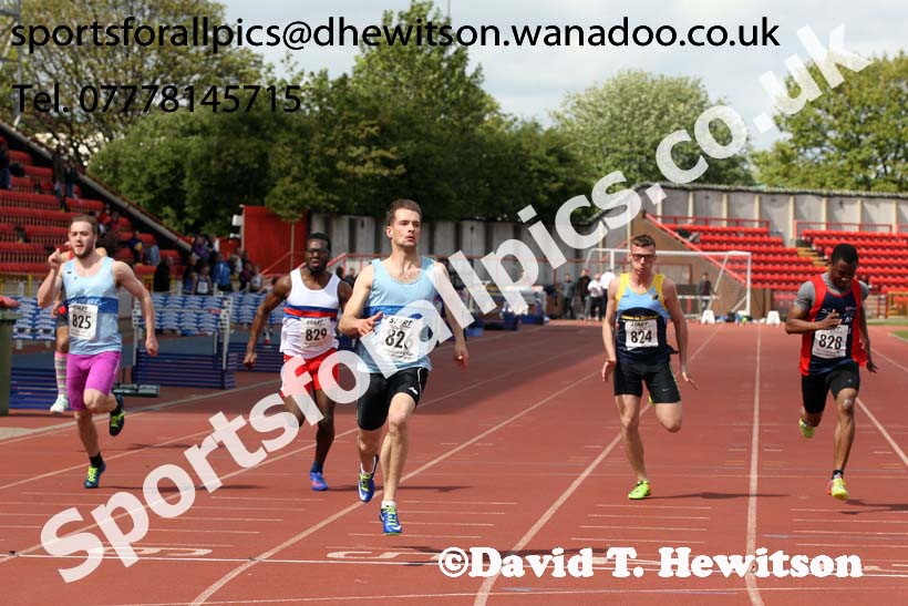 Mens senior 100 metres, North Eastern Champs, Gateshead Stadium. Photo: David T. Hewitson/Sports for All Pics